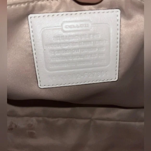 Coach All Leather Taylor Eyelet Shoulder Carryall Handbag tote purse F27391 wht - Picture 5 of 10